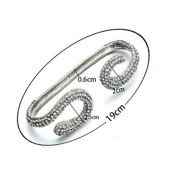 Rhinestone Inlaid Hand Palm Bracelet - Picture 5 of 8